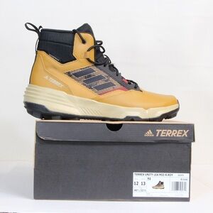 Adidas Terrex Unity Brown Leather Mid RAIN.RDY Hiking Boots GZ3970